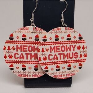 Women's earrings dangle cat jewelry teardrop‎ New d88